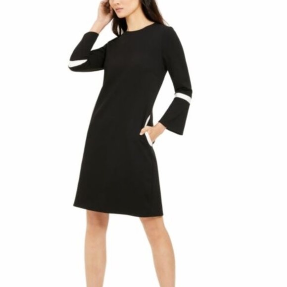 Anne Klein Bell Sleeve Knee Length Dress - Picture 1 of 5